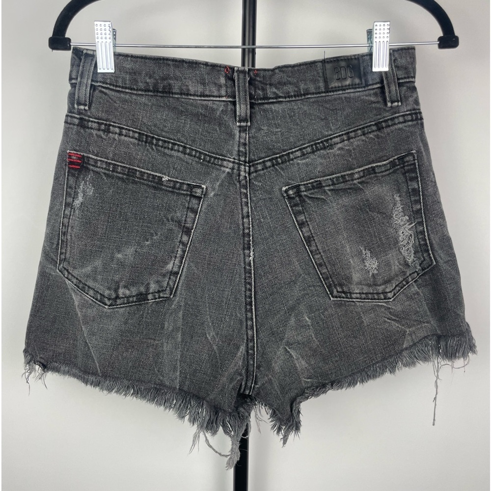 Urban Outfitters BDG‎ Distressed Washed Black Girlfriend High Rise Denim Shorts - Picture 3 of 5